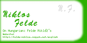 miklos felde business card